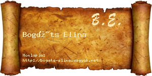 Bogáts Elina névjegykártya